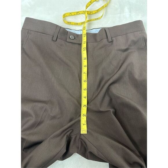 Louis Raphael Rosso Men's 34x32 Pleated‎ Dress Pants Brown Office Professional - Picture 8 of 9